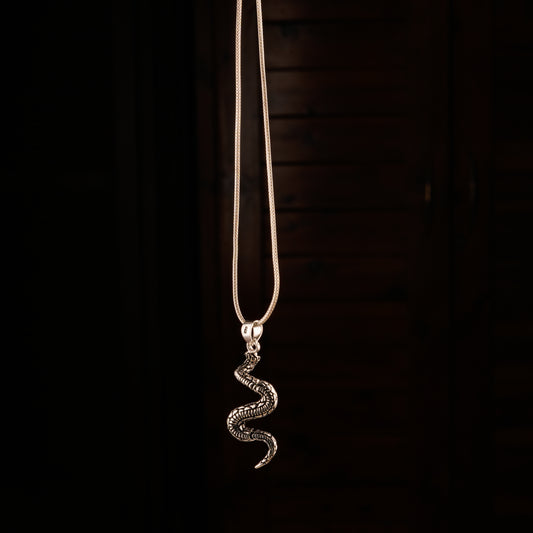 'The Serpent' Silver Pendant