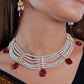 Ruby Drops Vaijayanti Layered Pearls Set