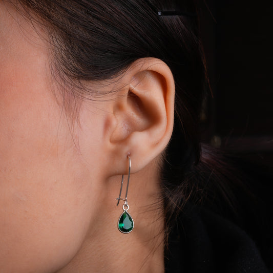 Emerald Green Drop Danglers