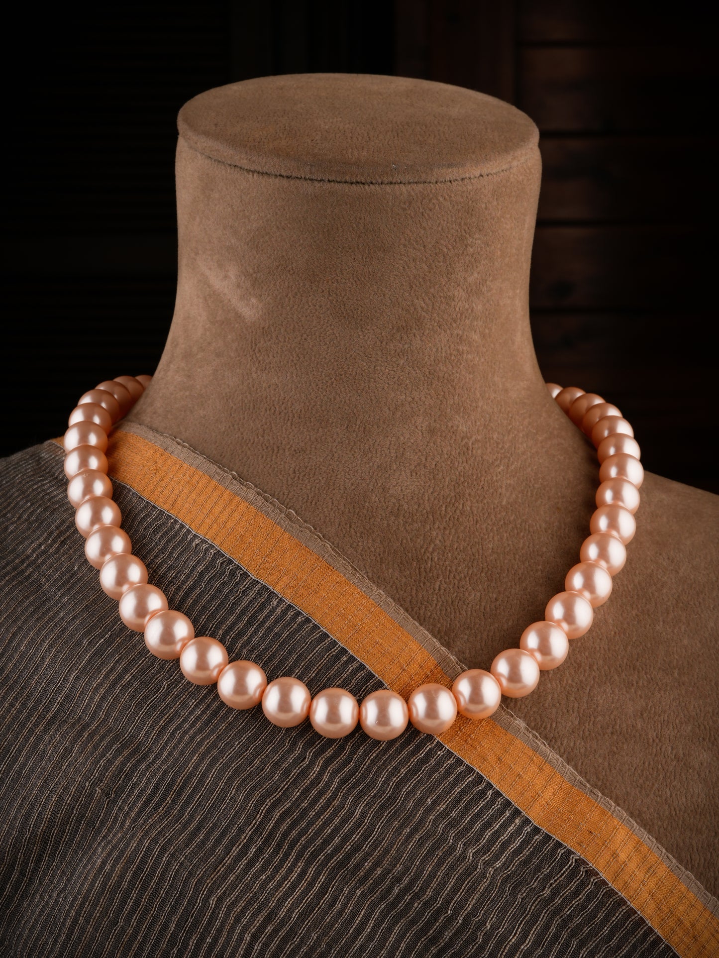 Peaches And Pink Pearl Necklace Set