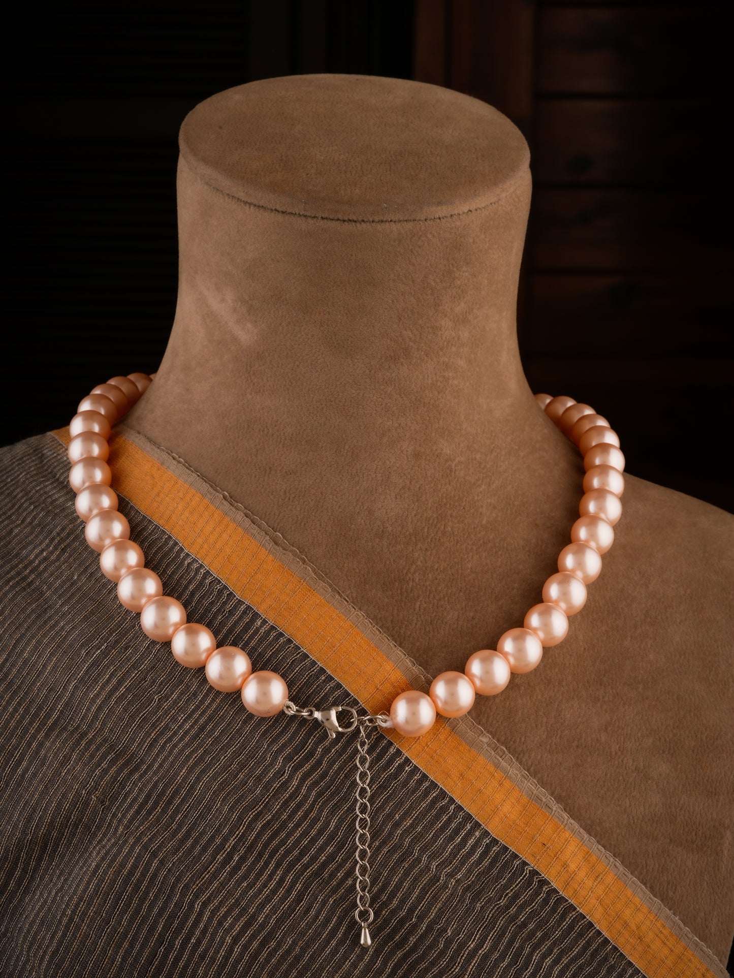 Peaches And Pink Pearl Necklace Set