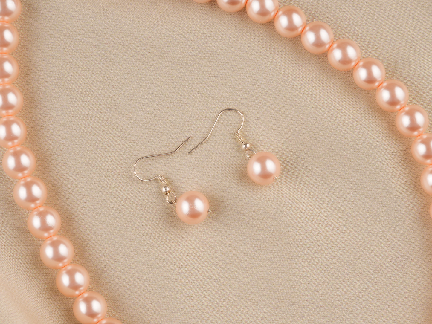 Peaches And Pink Pearl Necklace Set