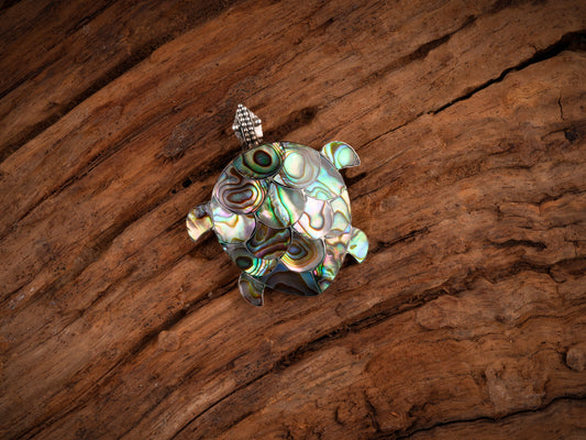 Abalone Scales Turtle Silver Pendant Cum Brooch