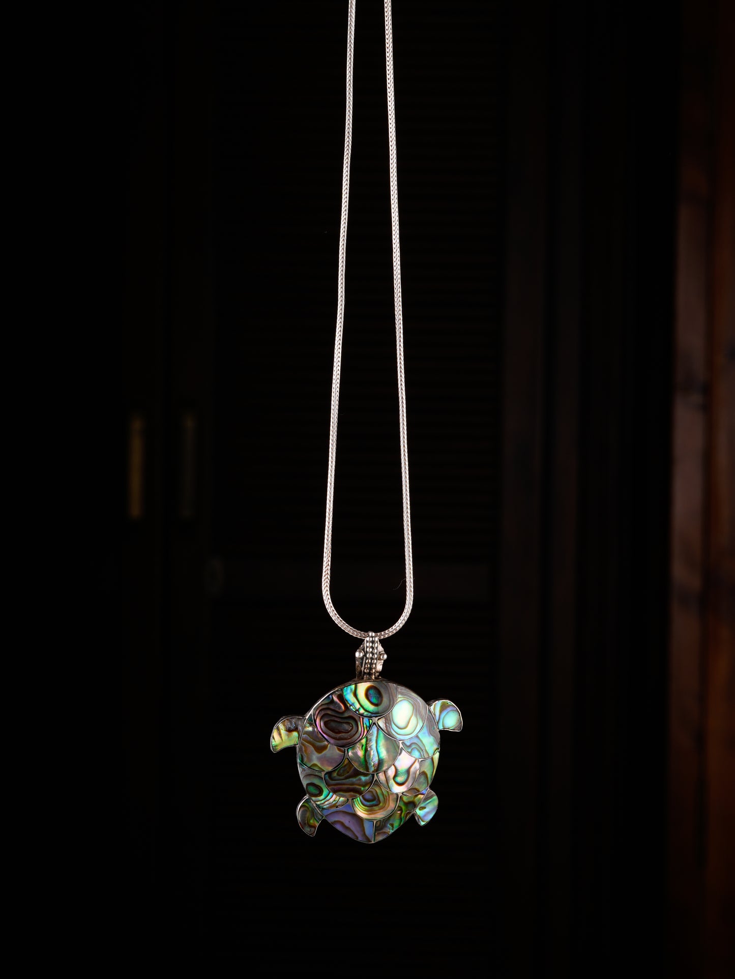 Abalone Scales Turtle Silver Pendant Cum Brooch