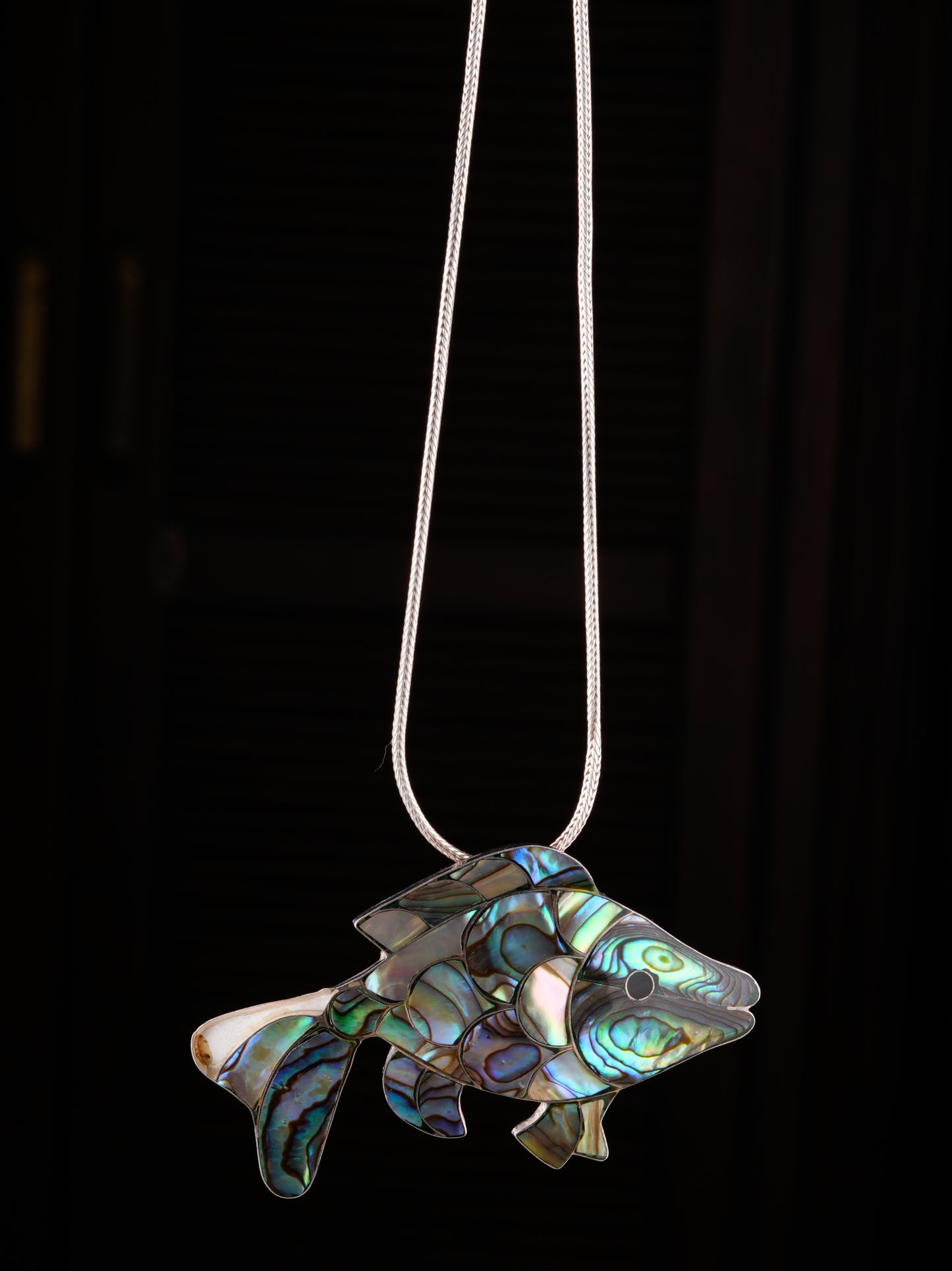 Abalone Machali Silver Pendant Cum Brooch