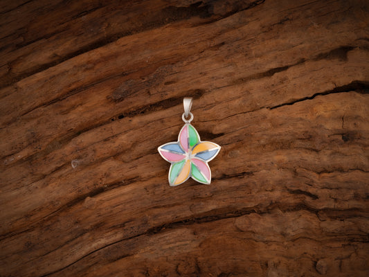 Multicolour MOP Flower Pendant