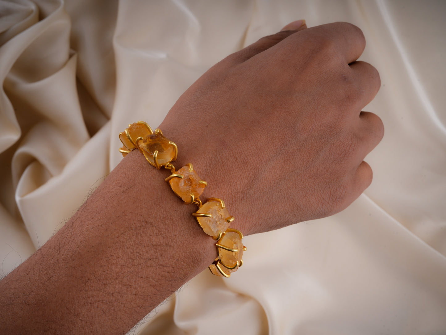 Uncut Citrine Bracelet