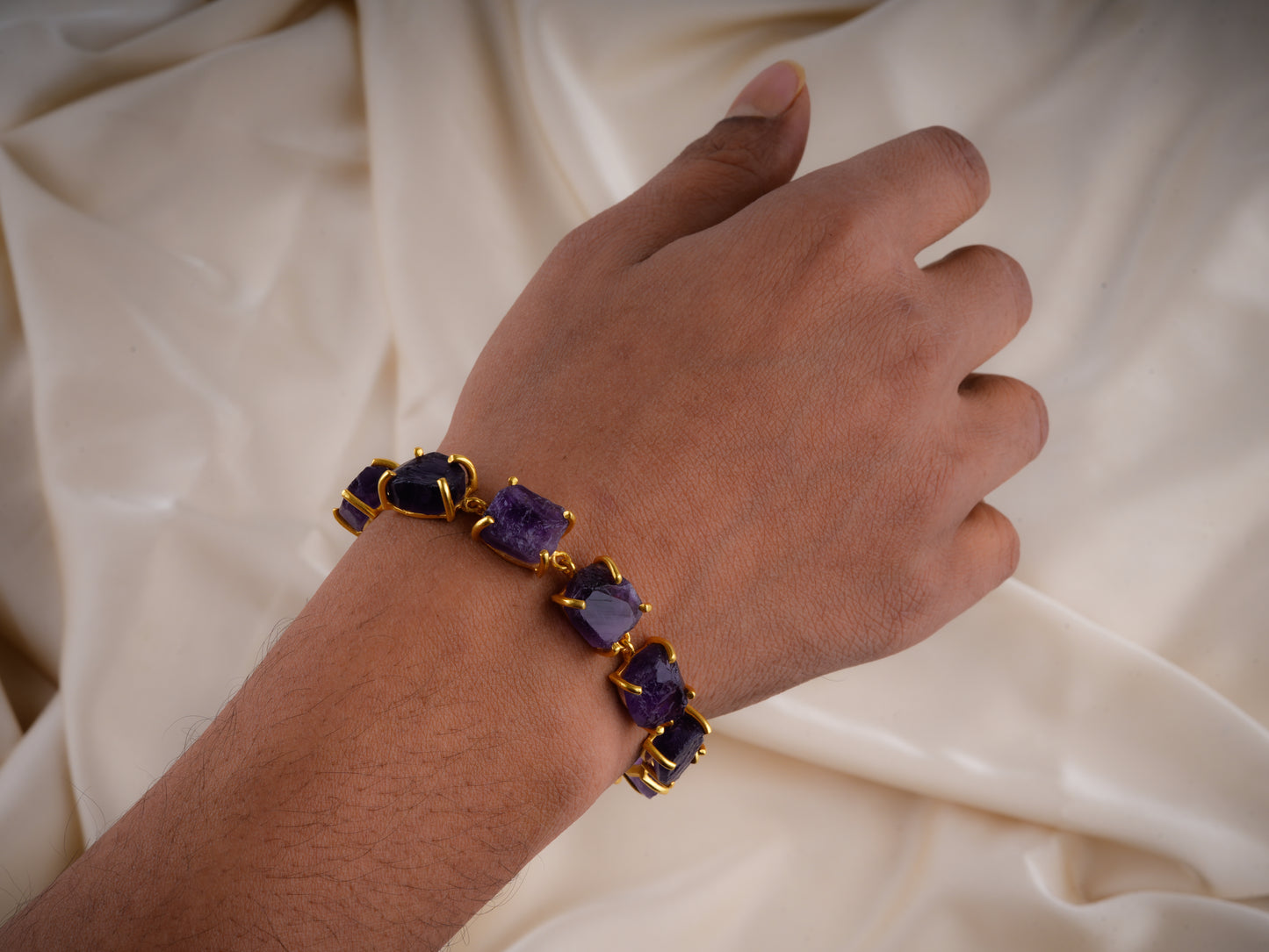 Uncut Amethyst Bracelet