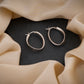Oval Ribbon Silver Hoops