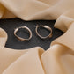 Oval Ribbon Silver Hoops