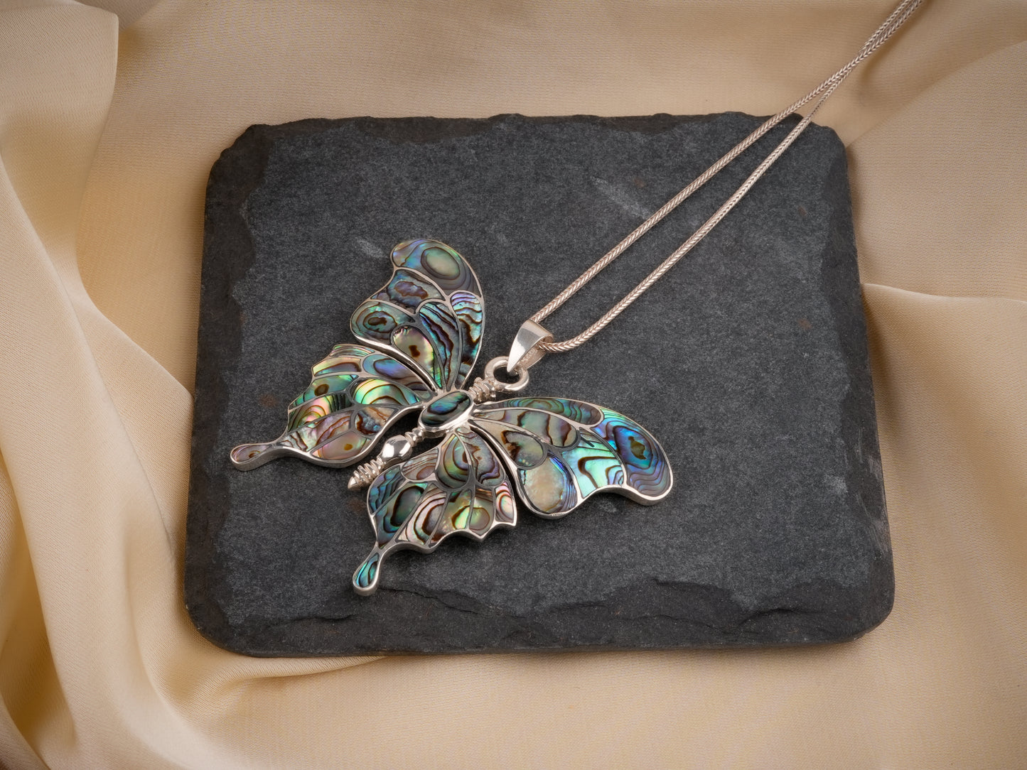 Oriental Abalone Butterfly Pendant