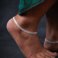 Herringbone Link Silver Anklets(2)