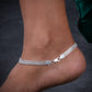 Herringbone Link Silver Anklets(2)