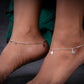 Starlit Strands Silver Anklets