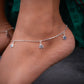 Starlit Strands Silver Anklets