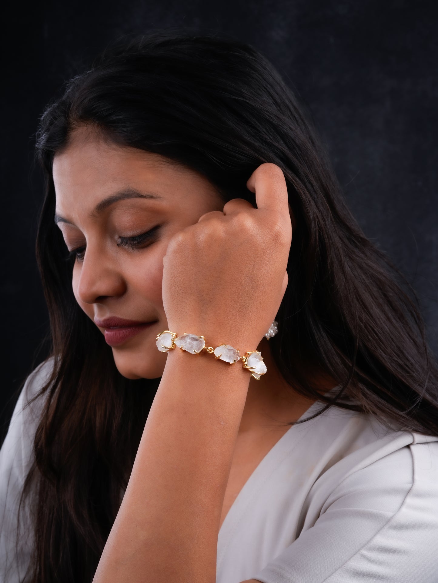 Uncut Quartz Bracelet