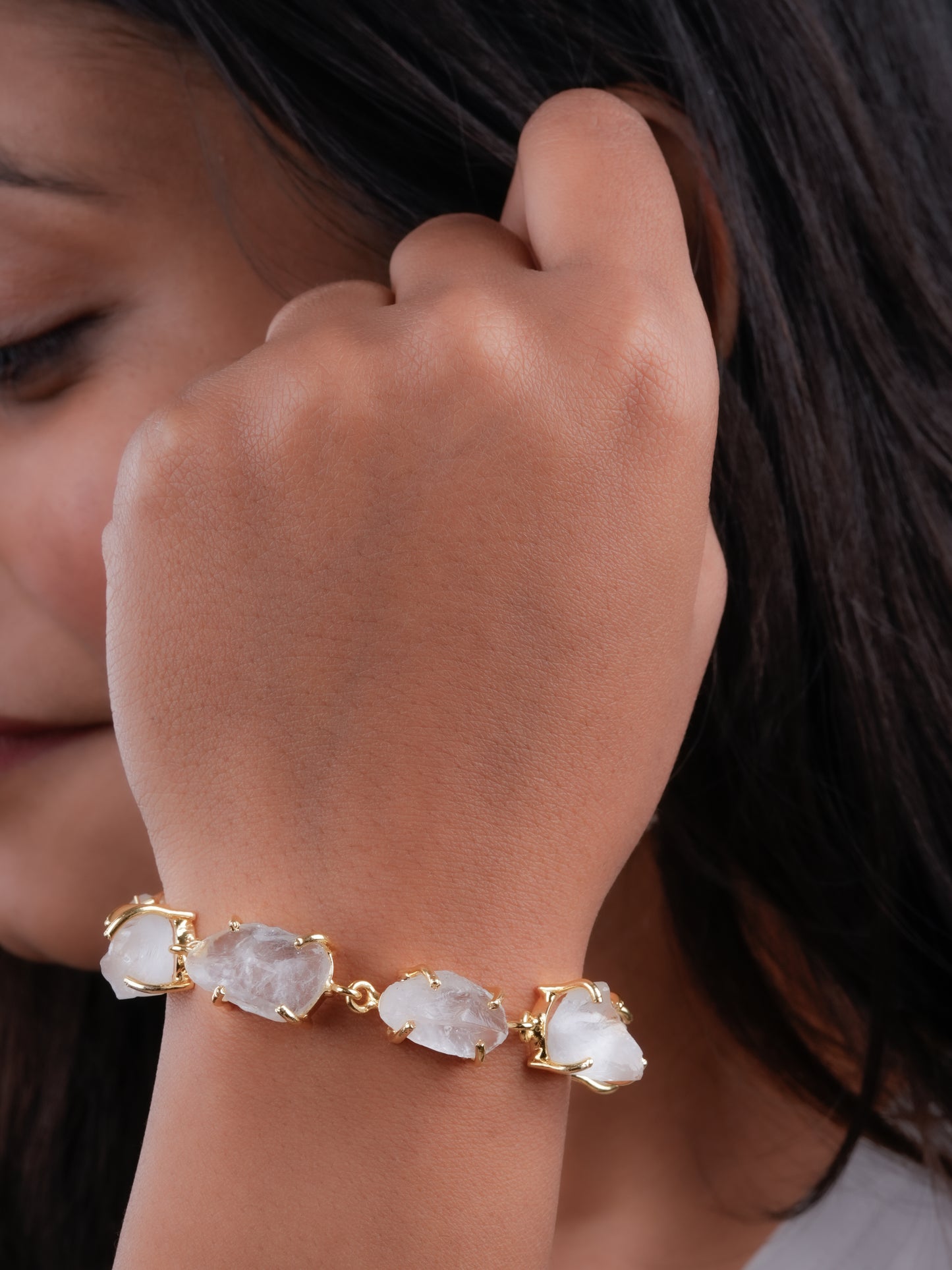 Uncut Quartz Bracelet