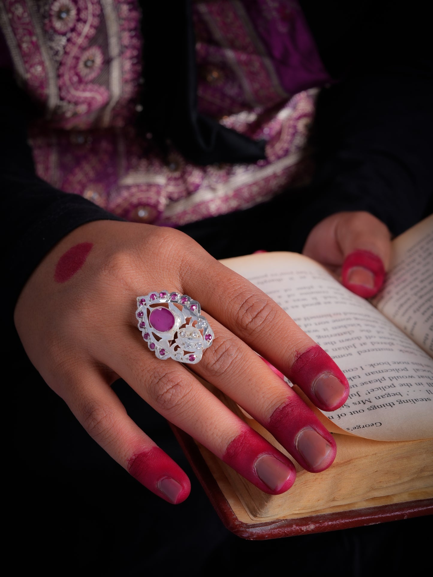 Kehkashaan Purani Dilli Silver Ring