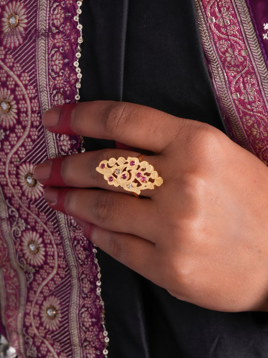 Shukriya Purani Dilli Gold Plated Silver Ring