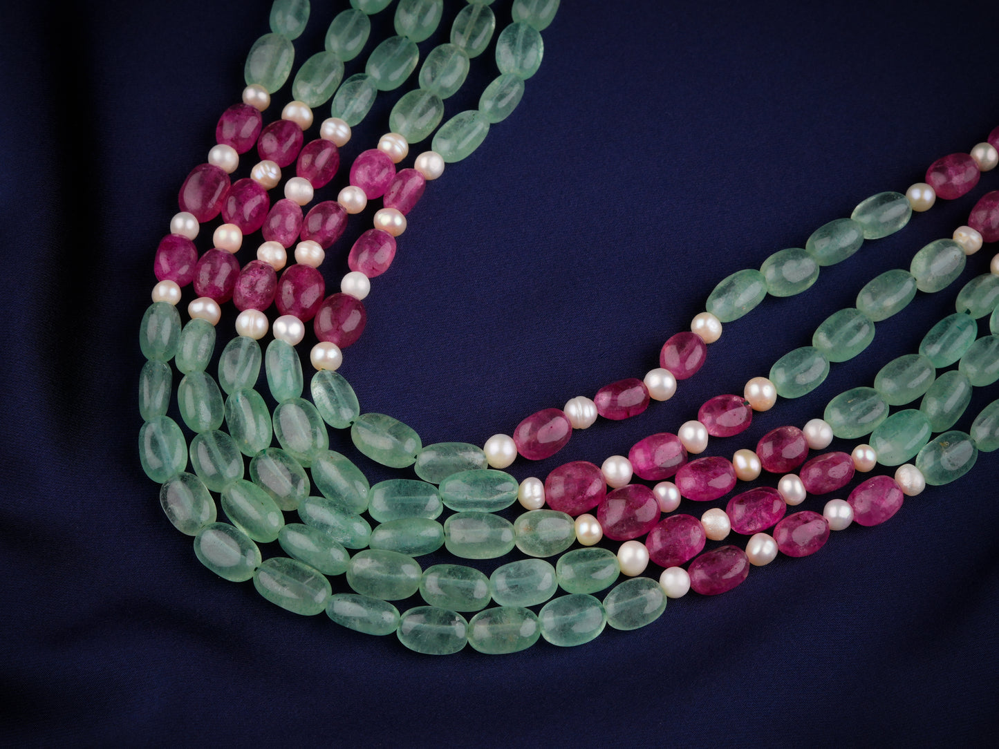 Multilayer Cascading Necklace