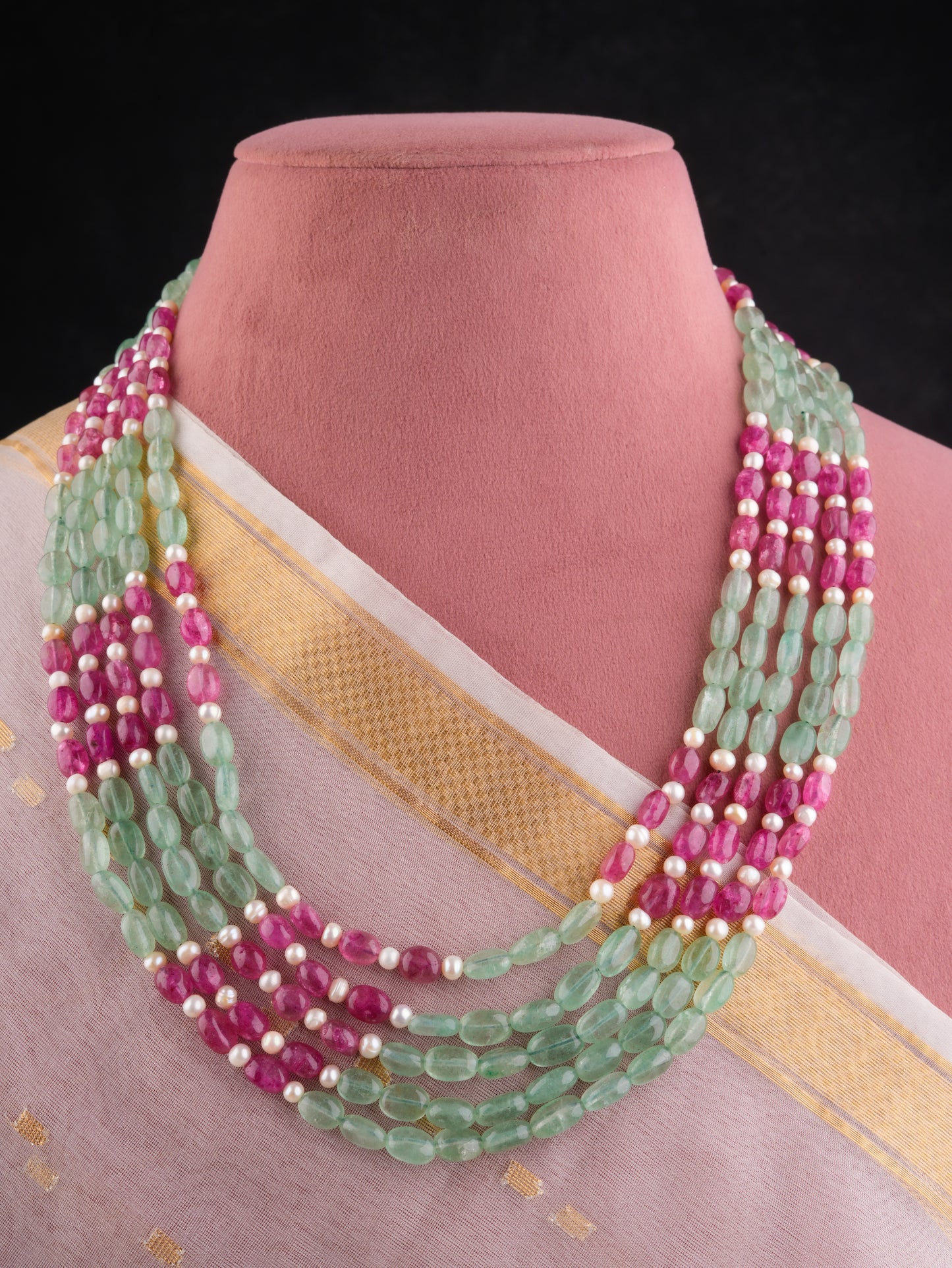 Multilayer Cascading Necklace