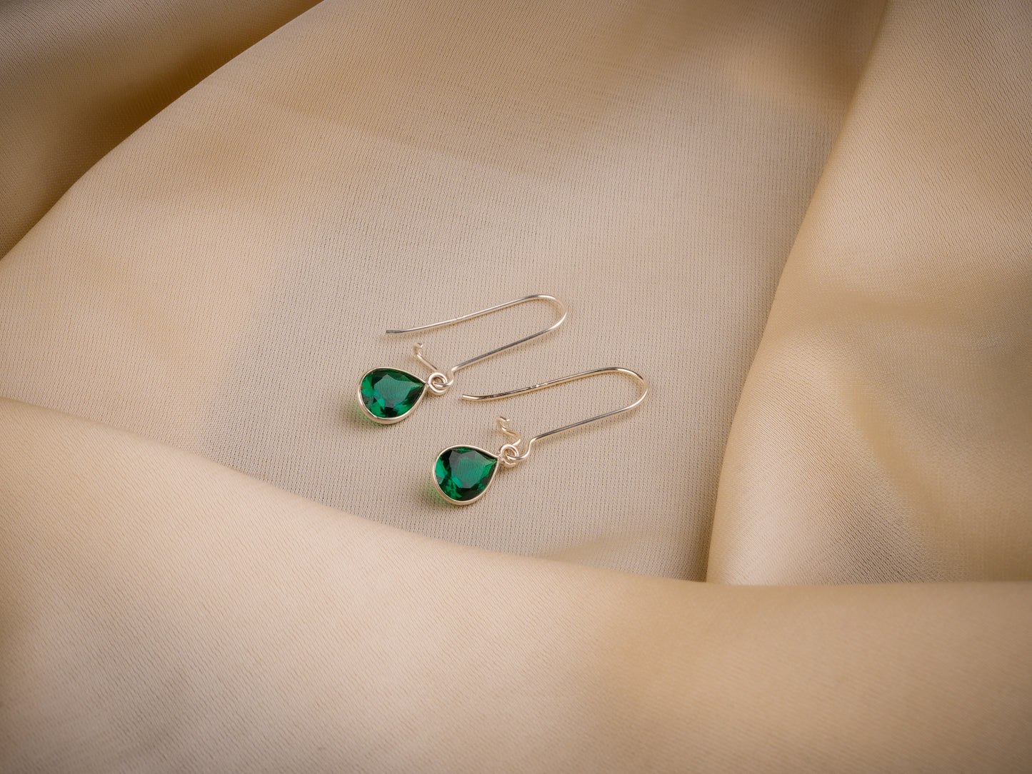 Emerald Green Drop Danglers