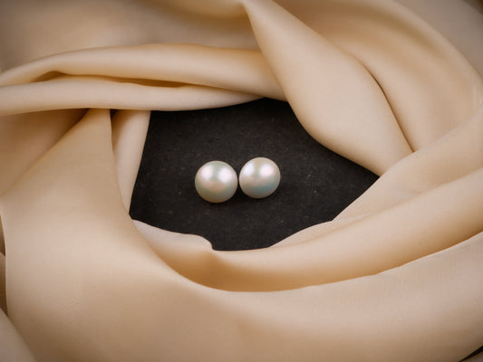 Unique Freshwater Baroque Pearls Silver Studs