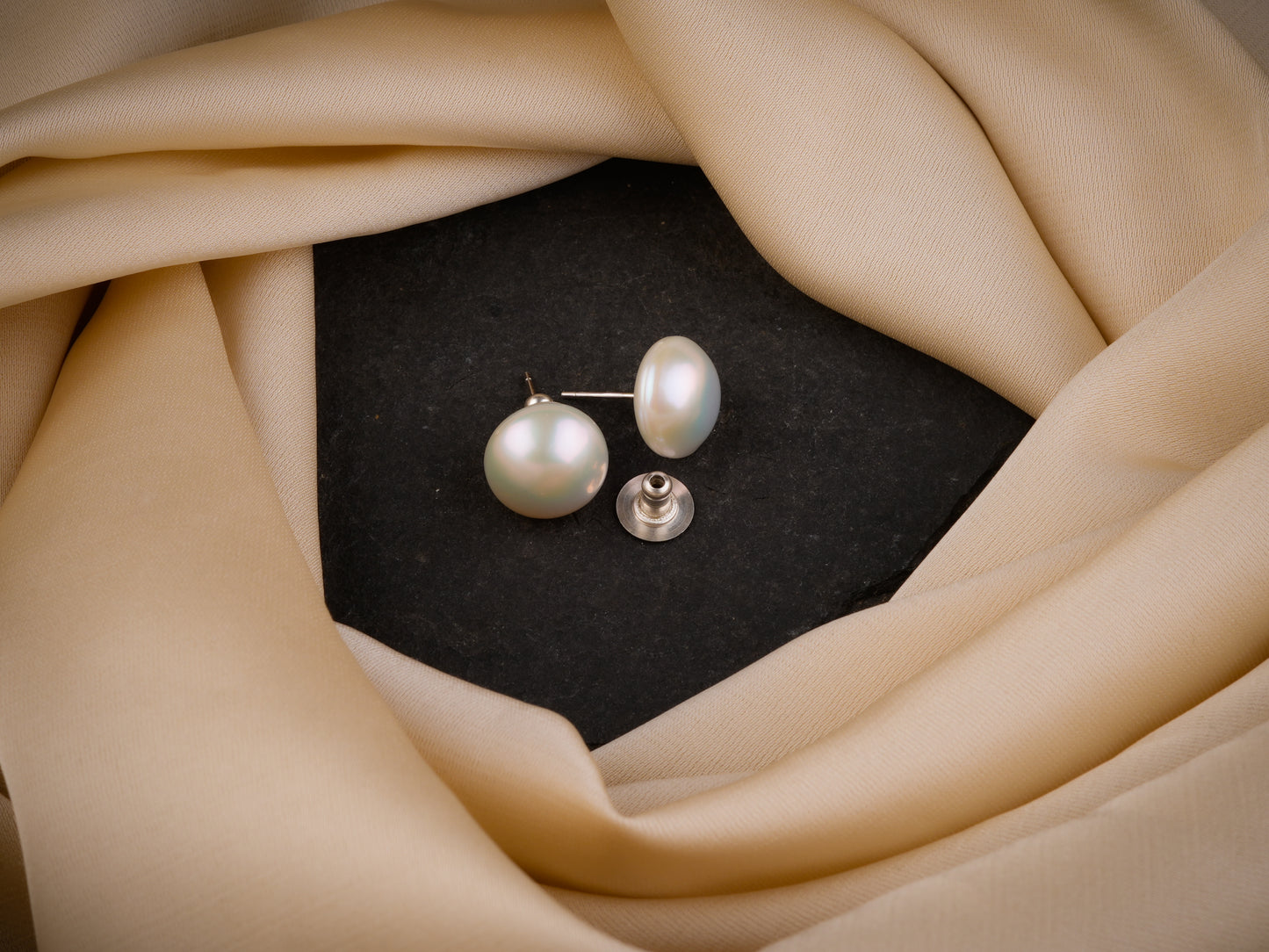 Unique Freshwater Baroque Pearls Silver Studs