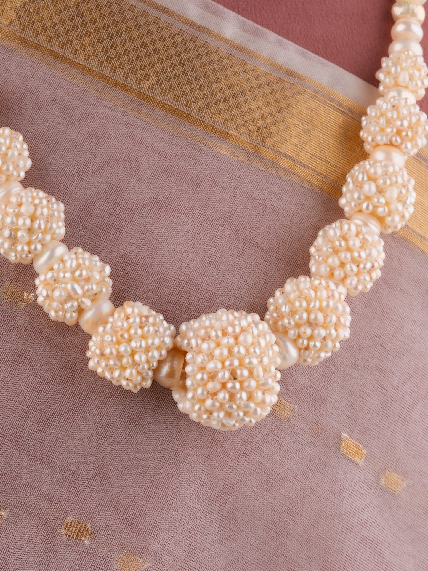 Freshwater Woven Pearls Necklace Set