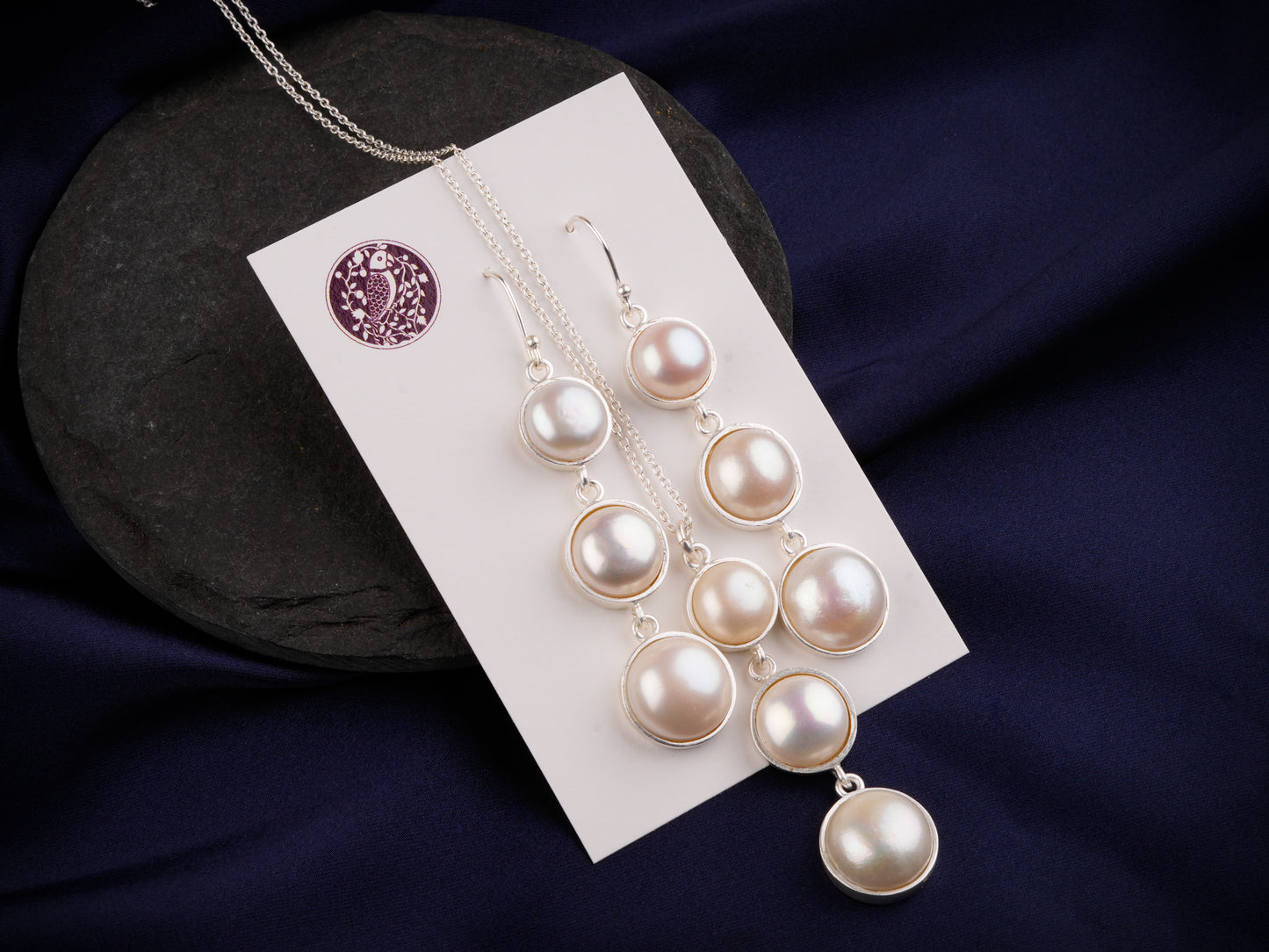 Glimmer Pearls Silver Set