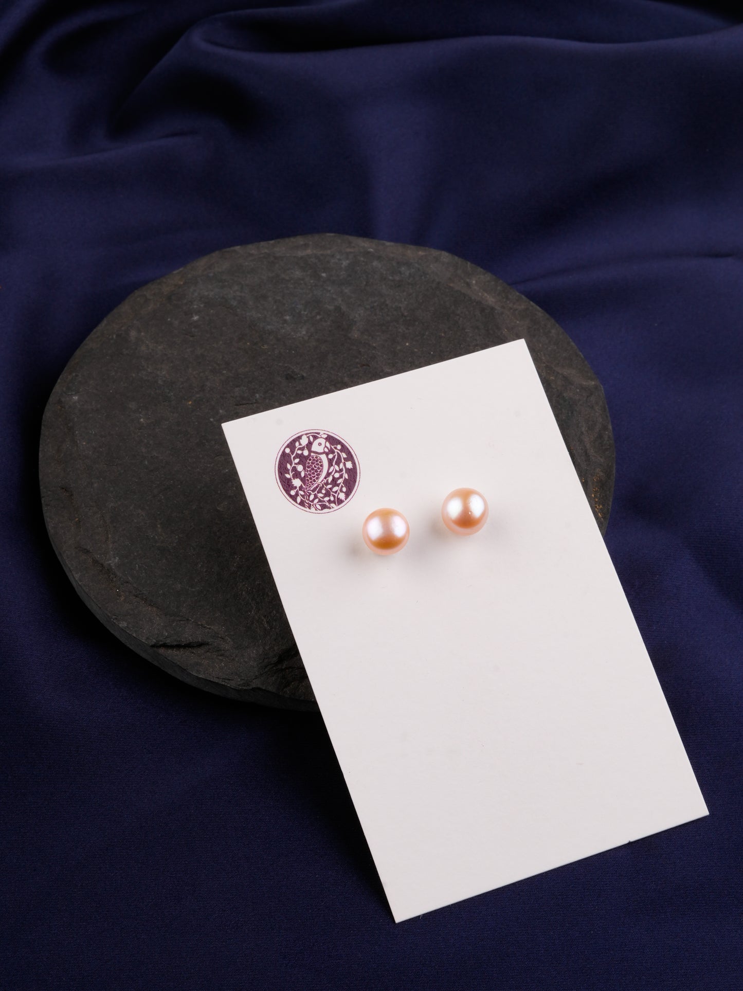 Peach Freshwater Pearl Studs(8 mm)