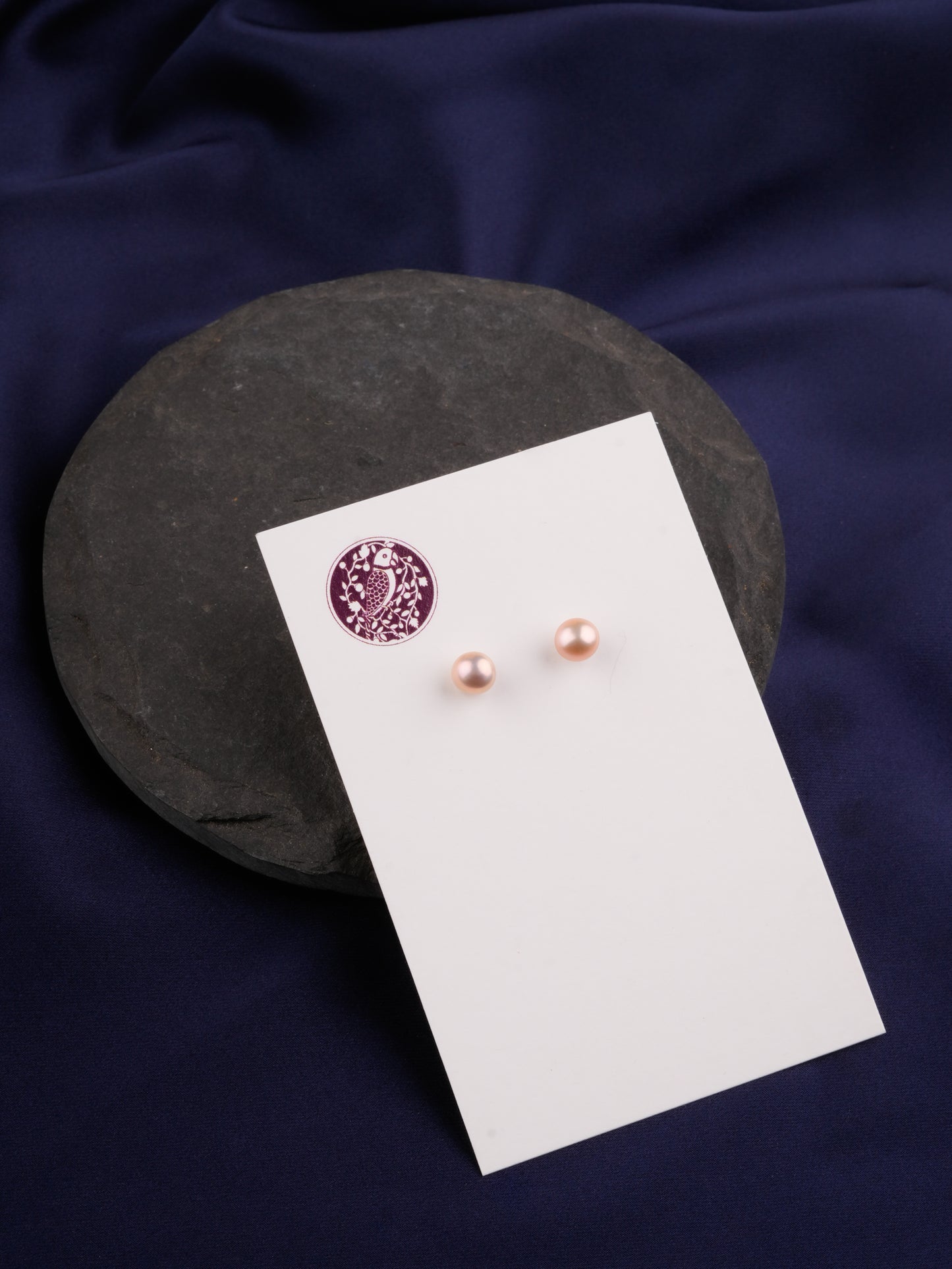 Freshwater Peach Pearl Studs(6 mm)