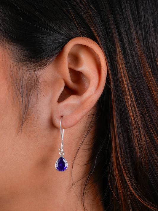 Amethyst Silver Drop Danglers