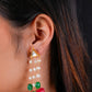 Tikona Kundan Pearl Earring