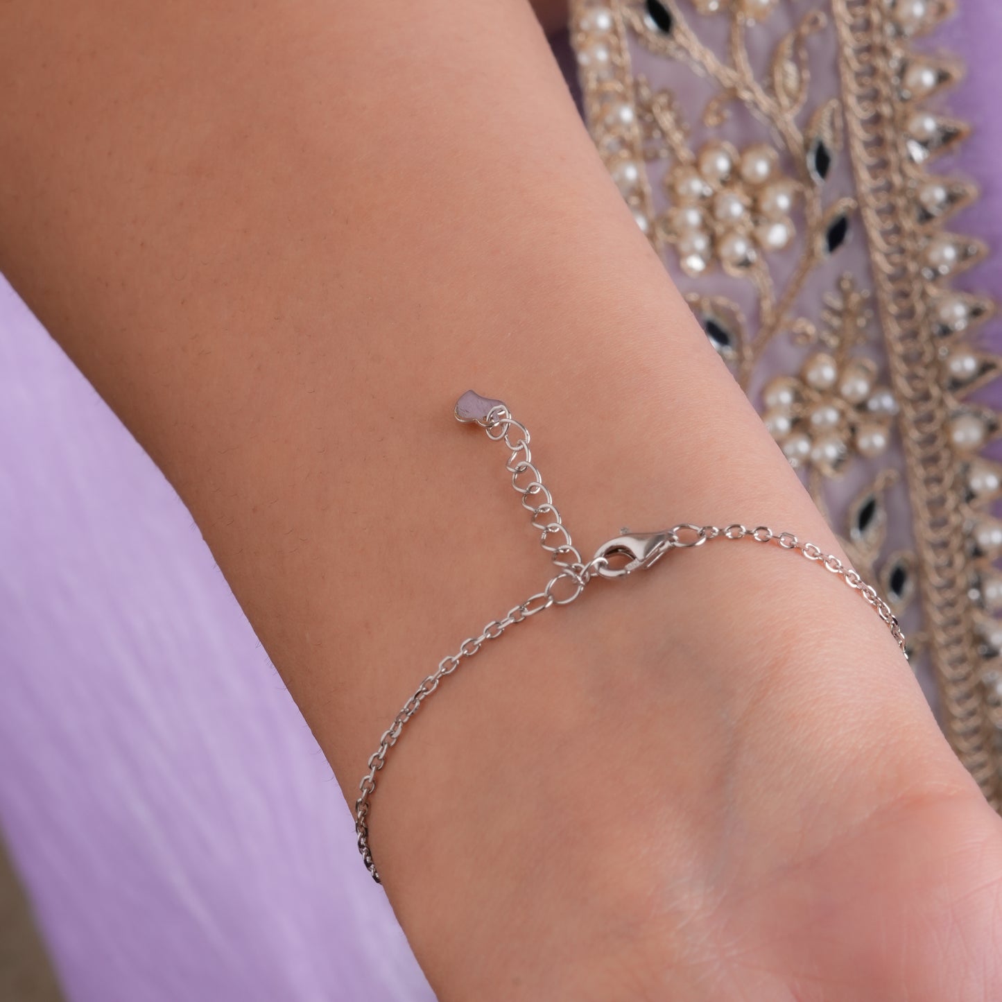 Prettiest Floral Silver Bracelet For Girls