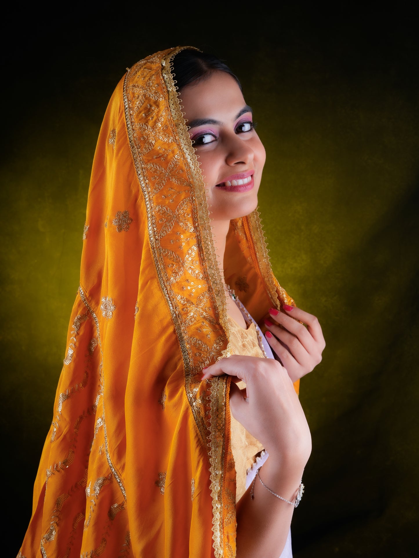 Totapari Amber Yellow Fashion Dupatta