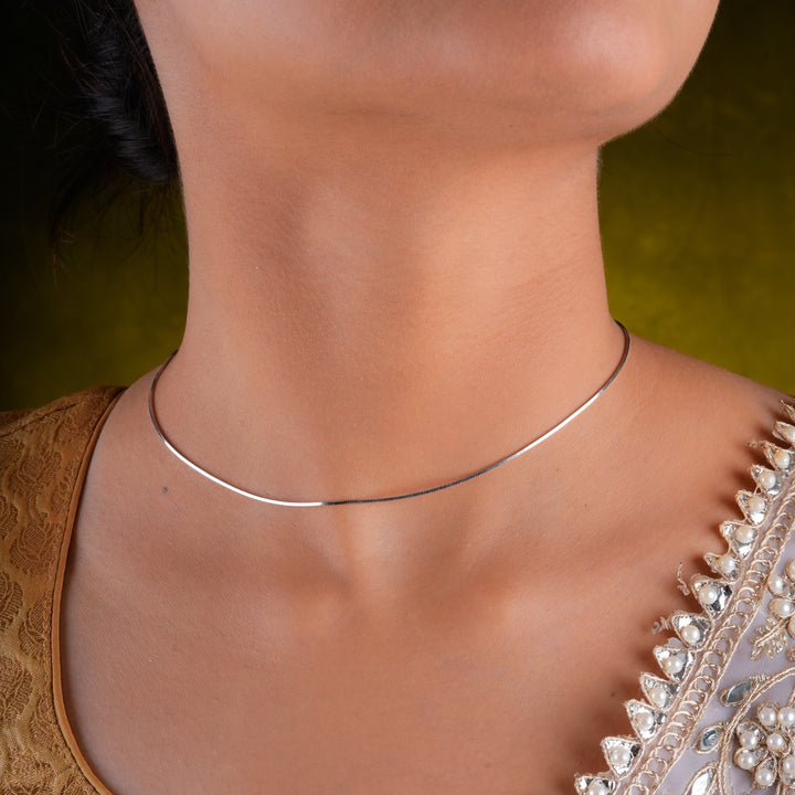 Everyday Rhodium Plated Delicate Box Chain | Totapari Jewellery