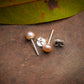 Freshwater Peach Pearl Studs(6 mm)