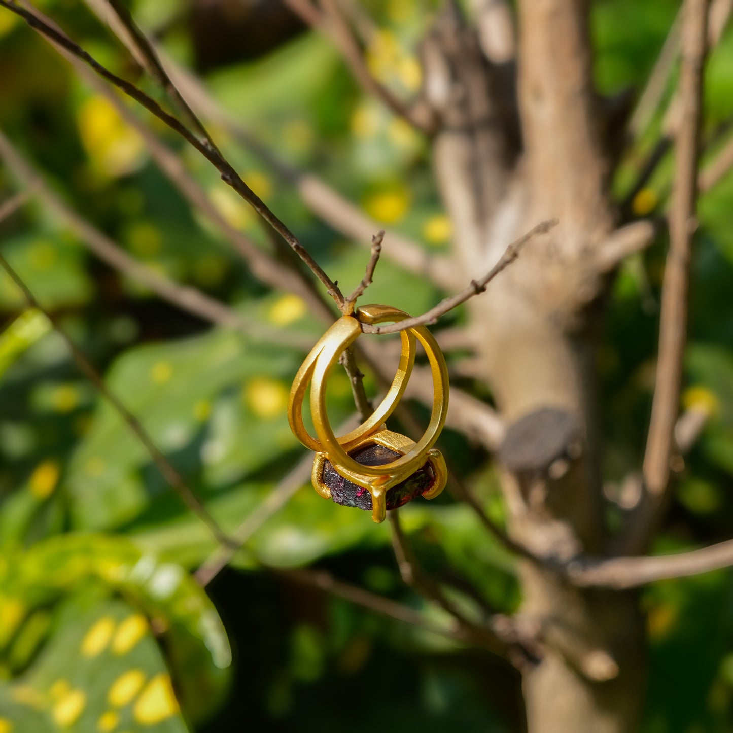 Uncut Garnet Ring