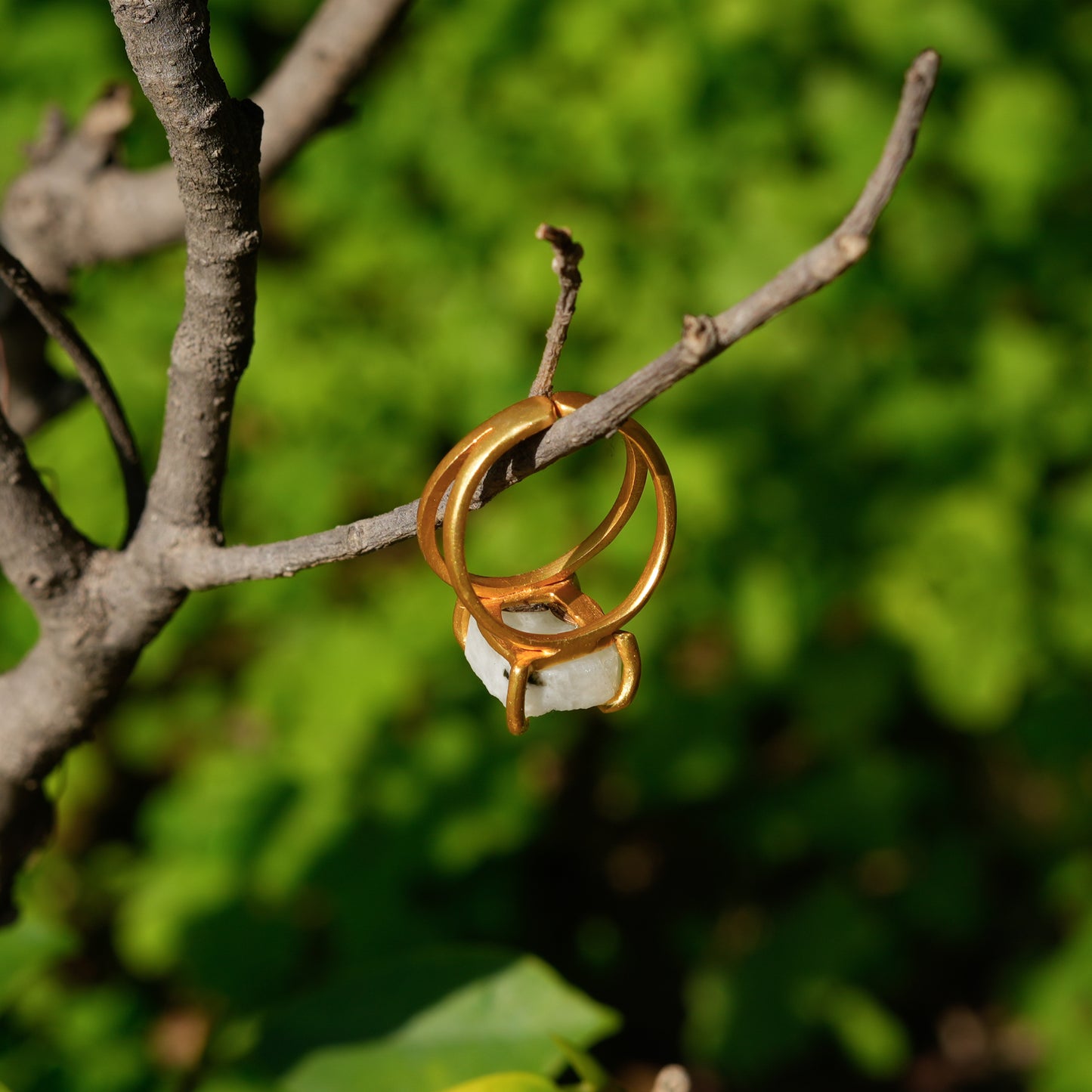 Uncut Natural Moonstone Ring