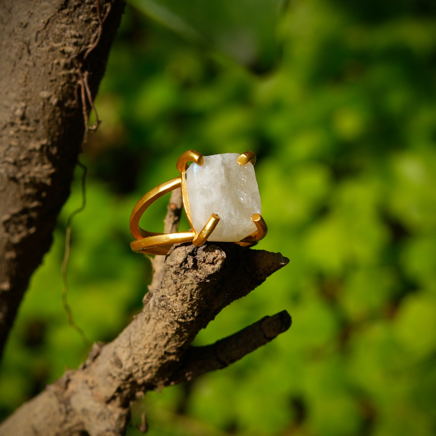 Uncut Natural Moonstone Ring