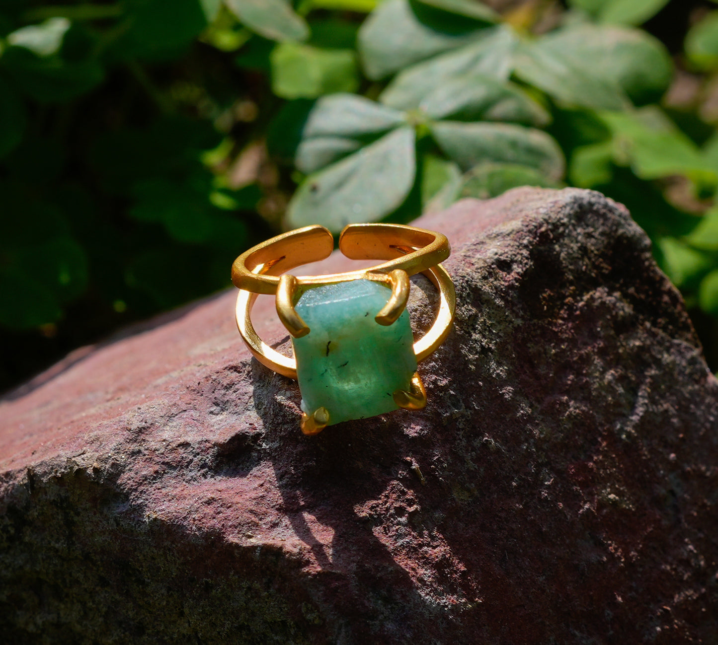 Uncut Natural Amazonite Ring