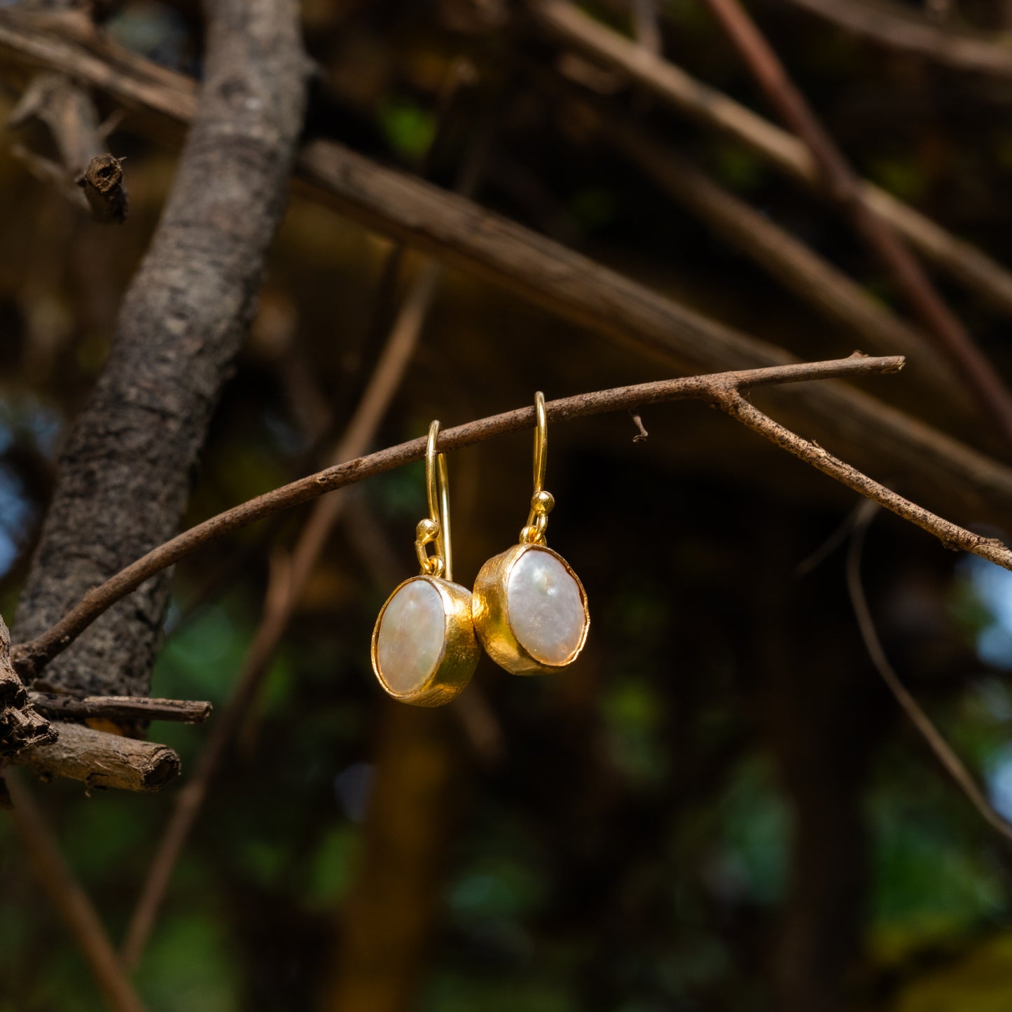 Coin Baroque Pearl Earrings