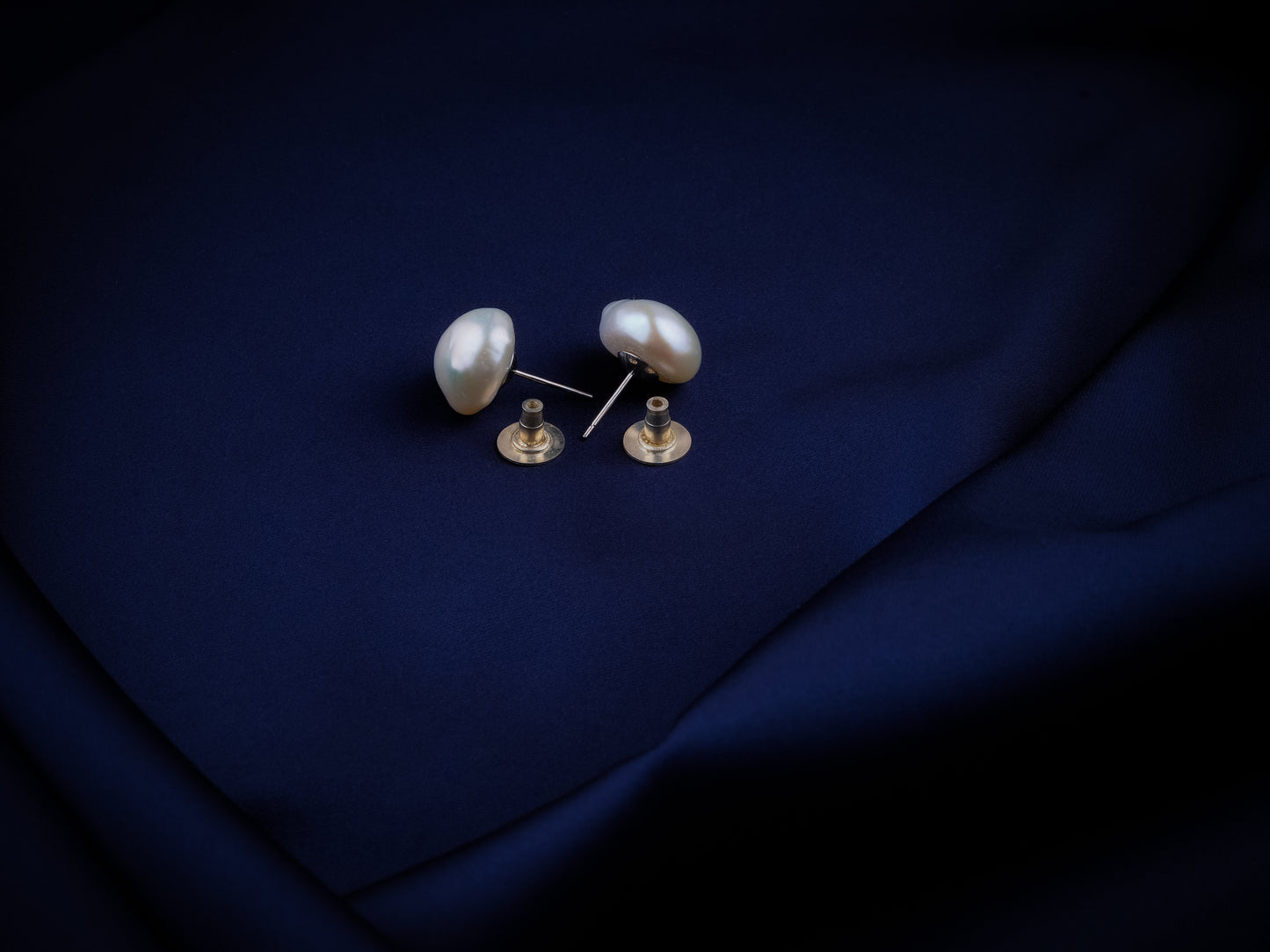 Unique Freshwater Baroque Pearls Silver Studs