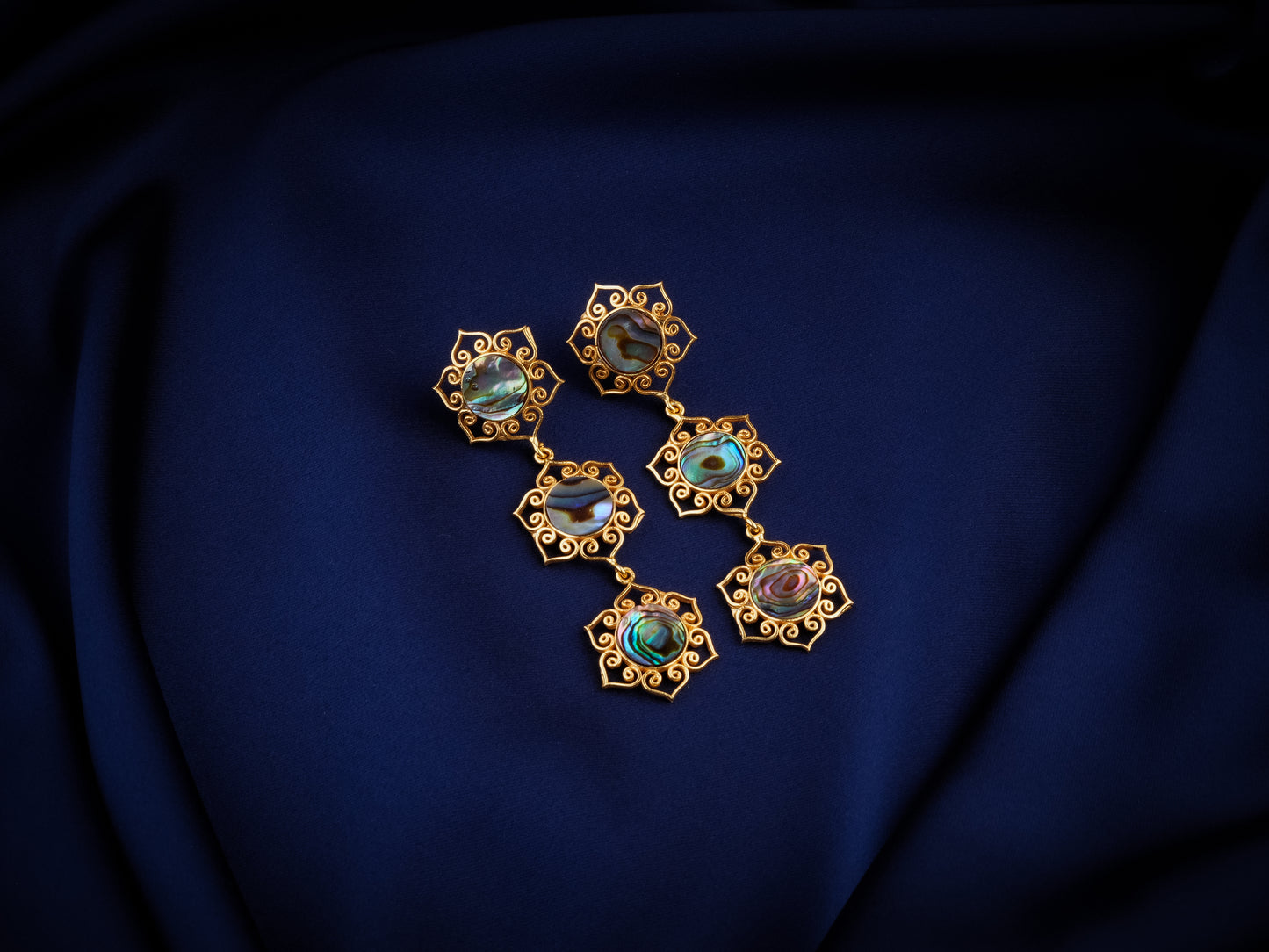 Exotic Sands Triple Flower Earrings