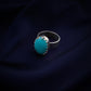 Natural Turquoise Silver Ring (12 Size-21.4mm)