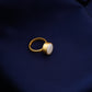 Golden Coin Pearl Ring