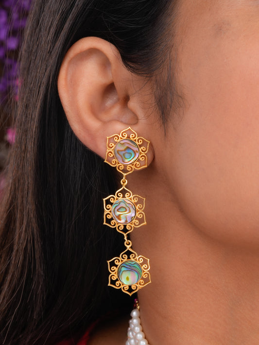 Exotic Sands Triple Flower Earrings