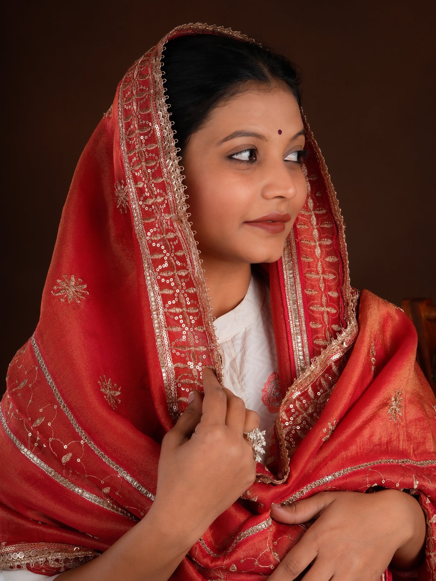 Totapari Sunset Red Fashion Dupatta
