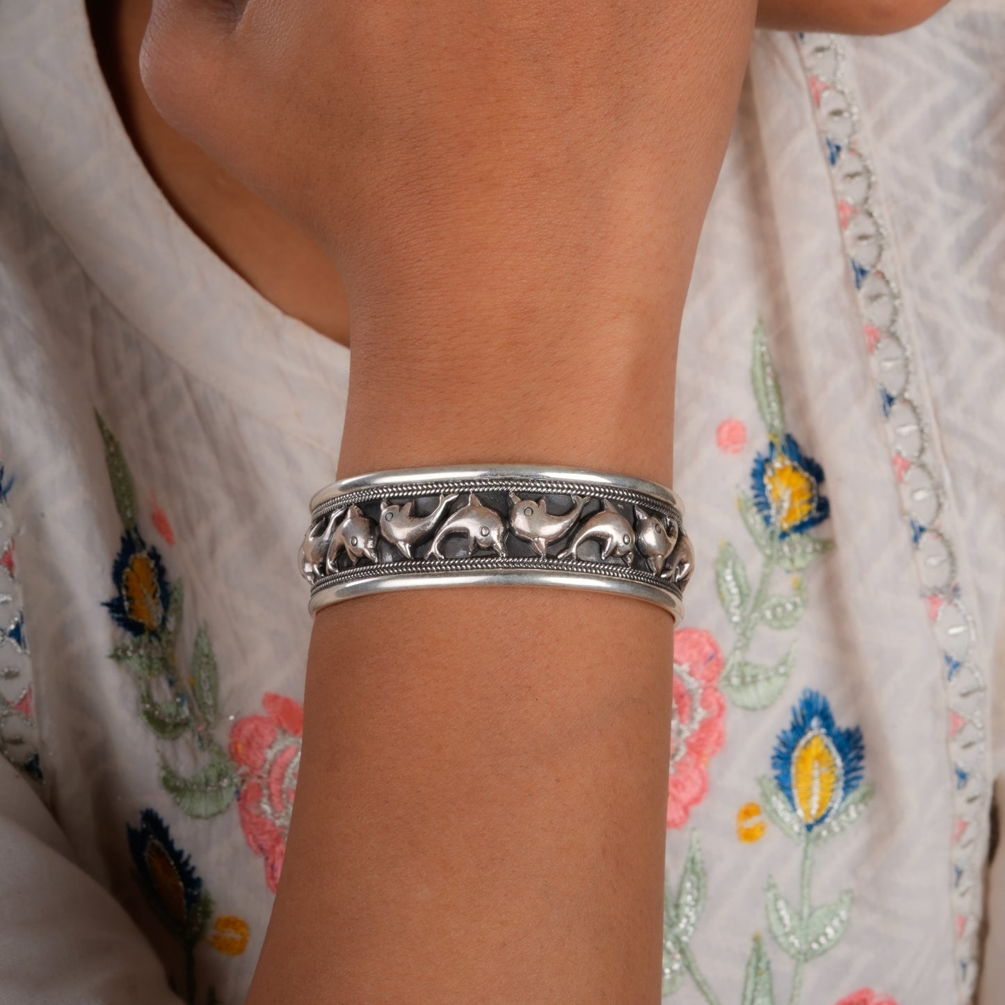 Machhali Silver Bracelet